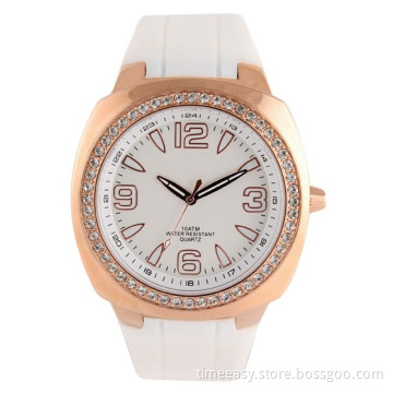 Promotion Crystal Watch Plastic Band Water Proof Fashion Watches